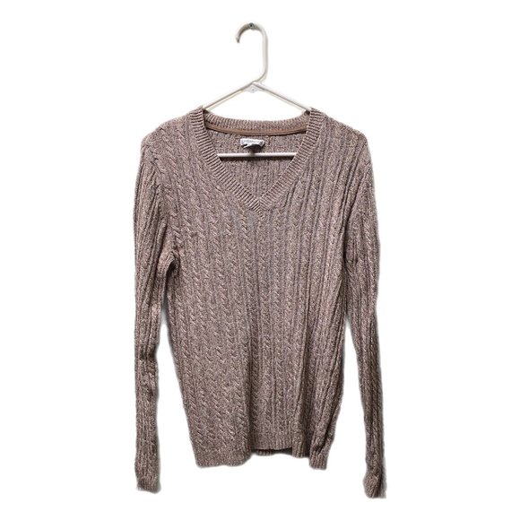 Croft & Barrow Women's Brown Cable Knit Sweater, Medium, Pre-owned - Picture 3 of 7